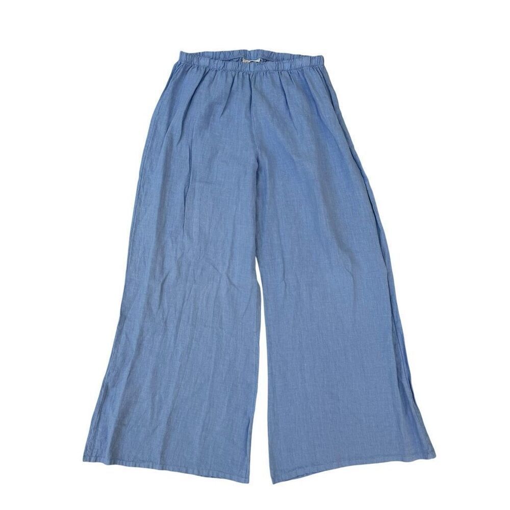 Bryn Walker Osca Linen Wide Leg Pants Nigella periwinkle NEW Size XL Lagenlook